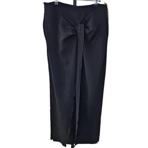 Roland Mouret Womens Wide Leg Twist Front Layered Pants Size 10  Black